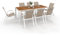 IDMarket - Salon de Jardin NOUMEA Table 190 cm Plateau Verre trempé Effet Bois et 8 chaises empilables Blanc et Bois