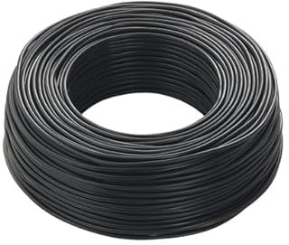 Cavo Elettrico FS17, 6 MMQ, Rotolo 10/20 Metri, Multicolore (Verde, Nero, Blu, Marrone, Grigio) (NERO, 20MT)