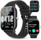 Smartwatch Herren Damen mit Telefonfunktion, 2.01 Touchscreen Smart Watch mit SpO2 Pulsuhren Schlafmonitor, 100+ Sportmodi Fitnessuhr mit Schrittzähler, Wasserdicht Sportuhr für Android iOS (Schwarz)