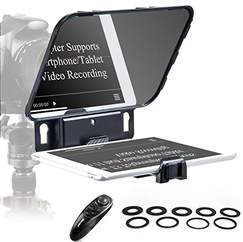 Desview T3 Teleprompter für iPad/Tablets bis 11 Zoll mit Fernbedienung, optisches HD-Glas für DSLR-Kamera/Smartphone, Videoaufnahme, iOS/Android App für E-Learning, Streaming und Vlog