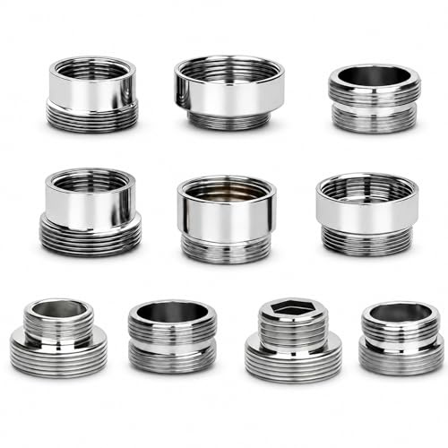 10 PCS Faucet Adapter Kit for Kitchen Sink Bathroom Garden | Universal Tap Adapter with Gasket, Durable Kitchen Tap Adapters for Sink Sprayers, Water Filters, Garden Hose