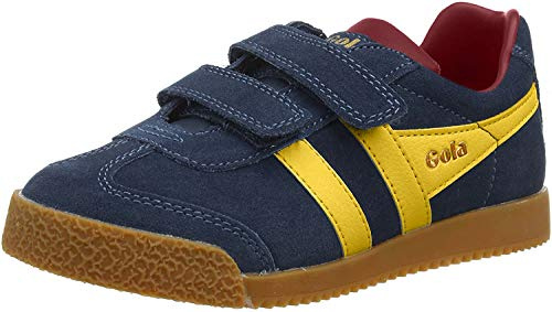Gola Unisex Kids Harrier Velcro Trainers, Blue (Navy/Sun/Red EY), 10 UK Child