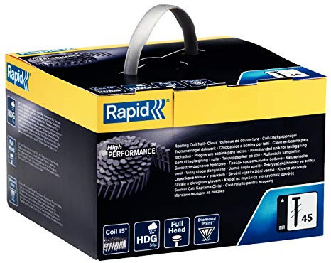 Rapid 5000804 Typ 45 Coil-Dachpappnägel 32 mm glatter Schaft, feuerverzinkt