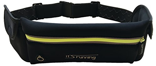 It's running Triple Pocket Belt Laufgürtel Hüfttasche, Black/Yellow, One Size