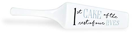 Enesco 6005720 Our Name is Mud - Paletta per torta nuziale, in ceramica, colore: bianco