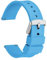 WOCCI 20mm Bracelet de Montre Silicone avec Boucle Argentée pour Femme et Homme (Bleu Ciel)