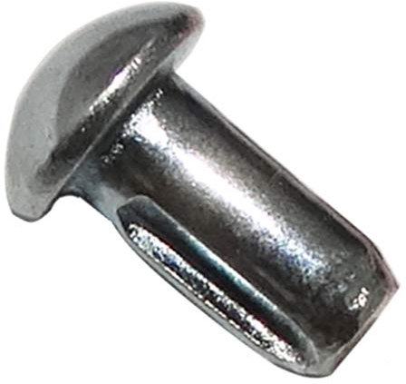 AERZETIX - C43480 - Set mit 50 Nieten - gerilltem Nagel Ø2 mm - Länge 4 mm - mit halbrundem Kopf - verzinktem Stahl - DIN 1476 ISO 8746