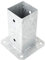 ADGO Staffa di Ancoraggio a Vite Quadrata con Base a Palo 120 x 120 mm, Manicotto di Supporto per Recinzione, per Cemento, Recinzioni, Gazebo, Garage, Capannoni, Lamiera Zincata Argento Anticorrosione
