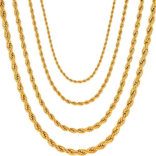 OSTAN 2.0 MM 3MM 4 MM 5 MM Collier de Corde torsadée en Acier Inoxydable chaîne Collier Hommes Femmes Bijoux