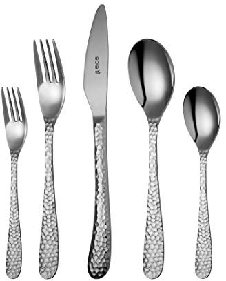Sola Lima Besteck Set - 6 Personen Essbesteck - 50 Teilig, 18/10 Rostfreiem Stahl - Robustes & Elegantes Design - Tafelbesteck - Spülmaschinenfest - Set mit Messern, Gabel, Löffel & mehr