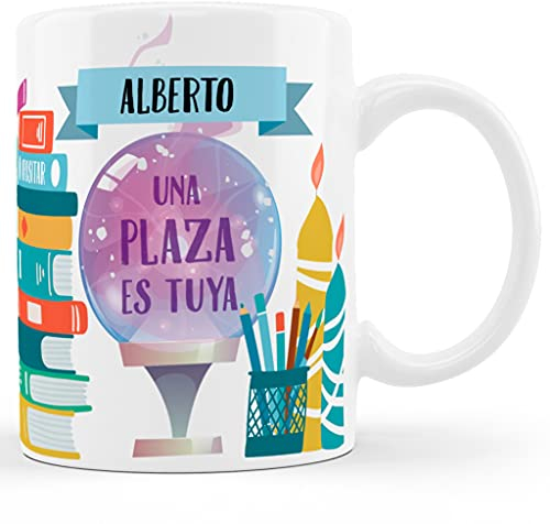 Bee Ingenious Taza Opositor - Taza Opositora - taza personalizada con nombre Una plaza es tuya - Regalo opositor - Opositores - regalo opositora Tazas ceramica de desayuno personalizadas