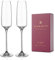 DIAMANTE Champagne Flutes Crystal Prosecco Glasses Set of 2 - ‘Hollywood’ Collection Undecorated Crystal - Set of 2