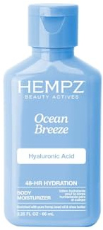Hempz Body Lotion - Ocean Breeze Limited Edition Mini Daily Moisturizing Cream, Shea Butter, Aloe Body Moisturizer - Skin Care Products, All Natural Hemp Seed Oil - Travel Size 2.25 Fl Oz
