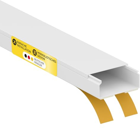 Kabelkanal aus hochwertigem PVC weiß Selbstklebend 2m - 1 Stück - 40x16mm