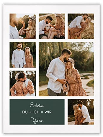 Maverton Leinwandbild mit eigenem Foto - personalisiertes Foto Leinwand mit Holzrahmen - Größe 30x40 oder 50x70 - Fotoleinwand Collage - Fotobild auf Leinwand für Paar - wir - 30 x 40 cm