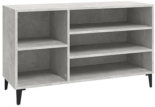 vidaXL Schuhregal Betongrau 102x36x60 cm Holzwerkstoff