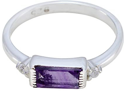 House of Rings Wählen Sie Ihre Farbe Ring 925 Sterling Silber Ring Baguette Ring Antiker Schmuck Weihnachtsring Edelsteinringe für Damen und Herren