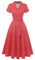 Wedtrend Midilang Abendkleid Sommer 50er Jahre Rockabilly Kleider Damen Festlich Petticoat Kleid Damen WTP30001 RedSmallWhiteDot L
