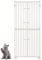 unipaws Extra Tall Pet Gate, Cat Door with Doors Locks Narrow Bar Spacing, Pressure Mounted 190cm to 250cm Tall Adjustable, Tall Cat Gate Indoor Extendable no Drilling, White
