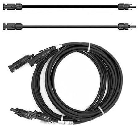 SOLARTRONICS Câble de Connexion Solaire 4m 4mm², Noir, avec fiche des Deux cotes, pour Panneaux solaires PV, Fabriquer en Allemagne (4mm ² 4m)