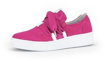 Gabor Damen Low-Top Sneaker, Frauen Halbschuhe,Wechselfußbett,Best Fitting,straßenschuhe,Strassenschuhe,Sportschuhe,pink/Weiss,42 EU / 8 UK