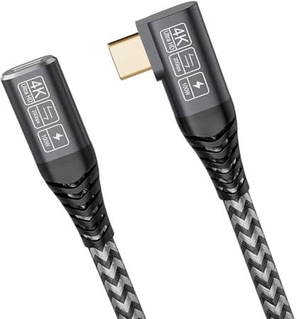CAKOBLE Alargador USB C de 1 m, 20 Gbps, 100 W/5 A, cable USB C, compatible con USB 3.2 Gen2, USB 3.1, USB 3.0, 4 K @ 60 Hz, compatible con USB C Hub/MacBook/USB C cargador USB C, extensión de 90