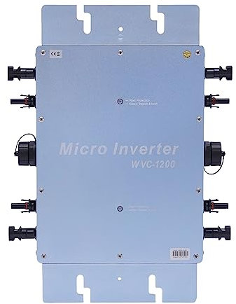 Solar Wechselrichter, 600/700/1200W IP65 Wasserdicht Wechselrichter, Micro-Wechselrichter für Solarmodule, Digitale Steuerung, Micro Inverter für Wohn- oder Gewerbegebieten (1200W, Blau)