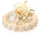OLegei Plateau de Salle de Bain en travertin Beige Naturel, Plateau de Rangement Rond avec Bordure ondulante pour Bijoux Plateau de décor Plateau de Service 14 * 2cm
