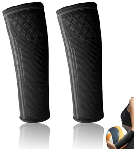 1 Paio Manicotti Pallavolo, Maniche Da Pallavolo Manicotti per Donna Uomini Braccio da Pallavolo Comodo e Traspirante Supporto per Polso Sportivo Polsini Pallavolo Uomini Manicotti Pallavolo(Nero, M)