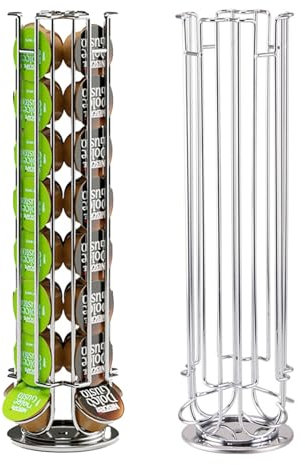 Guolich Porte-capsules Pour 32 Capsules,Porte-capsules à Café Rotatif,Rangement Des Dosettes de Café,Support Pour Capsules de Café,Accessoires de Bar à Café,Coffee Capsule Holder