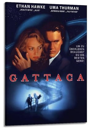 MUHDENG Gattaca-Poster, Raumdekoration, künstlerisches Poster für Schlafzimmer, Wohnzimmer, Wände, ästhetisches Poster, 50 x 75 cm, Rahmenstil