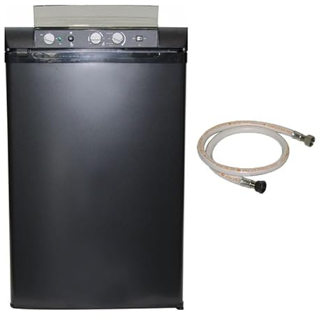 EZA Réfrigérateur à Absorption à Poser 3 Ways 100L 12V 230V et Gaz Camping-car + Flexible Basse Pression 150CM
