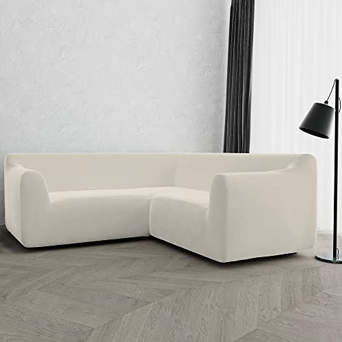 Italian Bed Linen Dahlia Elastischer Ecksofabezug, cremefarben