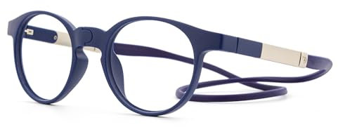 DIDINSKY Lesebrille mit Magnet und Anti-Blaulicht-Filter. Magnetische Lesebrille mit Sehstärke für Männer und Frauen und entspiegelten Gläsern. (Indigo, 2, x, UFFIZI)