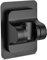 DIGIROOT Shower Head Holder Replacement, Adjustable 3 Angle Shower Holder Bracket, Strong Adhesive Universal ABS Shower Bracket Wall Mount Chrome Plated No Drilling for Home Hotel Bathroom Black