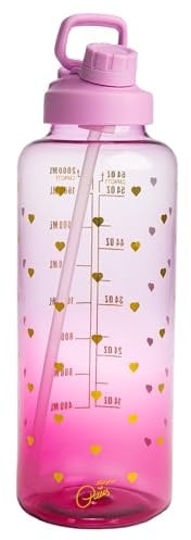 Paris Hilton – Motivations-Trinkflasche 2,0 Liter in lila– Motivierende Markierungen, auslaufsicher, Ideal für Sport und Alltag, Kunststoff, 115x10x32 mm