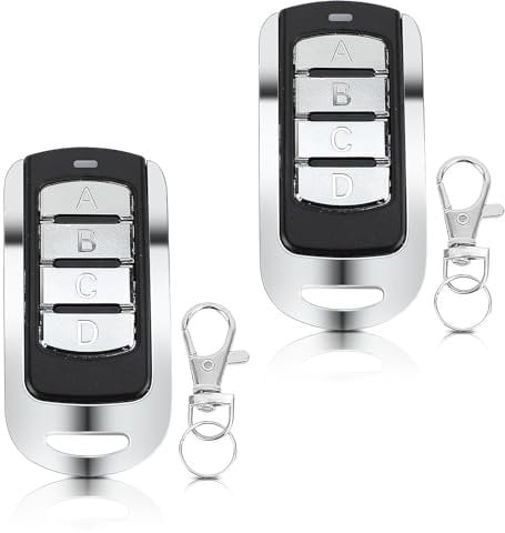 WODHMIEY 2PCS 4 Buttons 250-913MHz Full Band, Wireless Copy Remote Controller, Wireless Remote Control Opener, Supports Wide Range of Rolling Codes Encrypted Copying, for Garage Door, Home Security