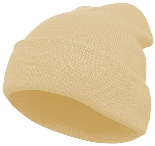 VIAUMBR Beanie Mütze Wintermütze Herren Damen Strickmütze Winter Mütze Beanie Hat Sportmütze Strick Bündchen Thermo Weich Atmungsaktiv Klassische Unisex V043 Beige