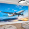 Vlies Fototapete Flugzeug 3D Effekt 350x256 Blau Foto Tapete Schlafzimmer Wohnzimmer Moderne XXL Wandtapete Groß Vliestapete Fototapeten Poster Wand Dekoration a.1173