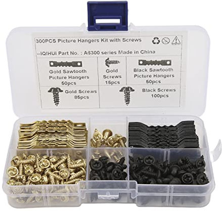 QANYEGN 100 pièces cintres pour tableaux en dents de scie à double trou, kit de cintres pour tableaux, cintres pour tableaux en dents de scie pour accrocher une horloge à cadre