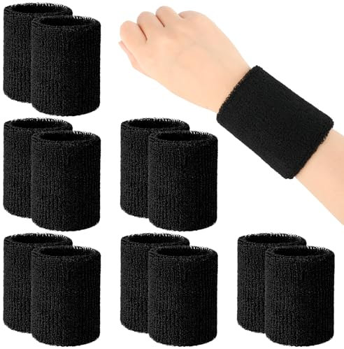 Newofview 12 Stück Schweißband Handgelenk, Fitness Schweissband, Schweißbänder Kinder, Jungen&Mädchen Schweißbänder für Sport, Fußball, Basketball Tennis, Laufen