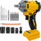 Cordless Impact Wrench,Brushless Impact Gun,Compatible with Dewalt 18V Battery,700N.m 1/2Inch Brushless Impact Gun Impact Sockets, 18pcs Accessories Power Impact Driver for Car Tire DIY Craft ﻿ ﻿