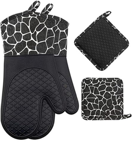 Guantes de cocina de silicona versátiles, guantes de horno reutilizables para varias tareas de cocina