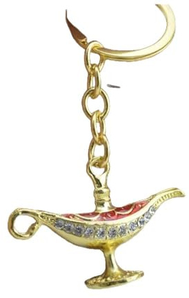KREATIONS Aladdin Lampe Schlüsselanhänger: Kristall Anhänger für Frauen Auto Schlüssel