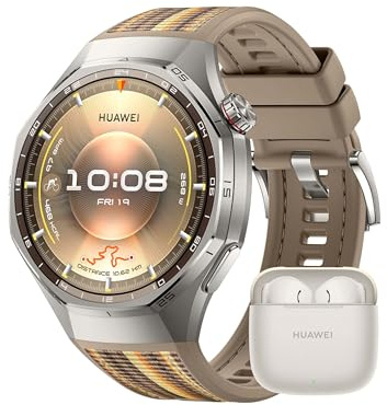 HUAWEI WATCH GT 6 Pro Marrone + FreeBuds SE 3 Beige, Smartwatch, Display AMOLED da 1,47 pollici, Fino a 21 giorni, Ciclismo di Livello Pro, Oltre 100 Modalità Sportive, iOS e Android, Analisi ECG, NFC