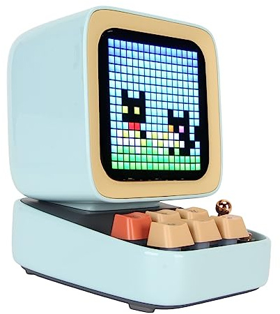 AKLOSIPY Haut-Parleur karaoké Rétro avec écran RVB, Machine à Chanter Portable pour Fêtes et Salle de Jeux, Micro Inclus. (Blue)