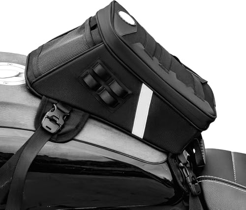Generisch Zaino da serbatoio da moto da 5 l, borsa a tracolla antiscivolo con riflettente e elastica, pratico per moto, bicicletta, escursionismo, fitness, viaggi per uomini e donne