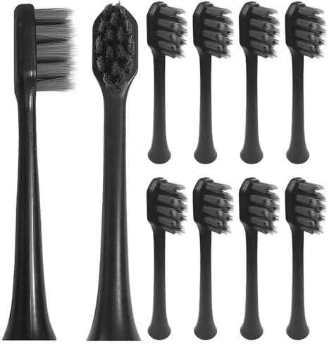 10 Pack Ersatzbürstenkopf kompatibel mit Wondersmile Elektrische Zahnbürste Ersatz Bürstenköpfe, für Wondersmile Ersatzbürsten Aufsteckbürsten Ersatzbürstenkopfe, Schwarz