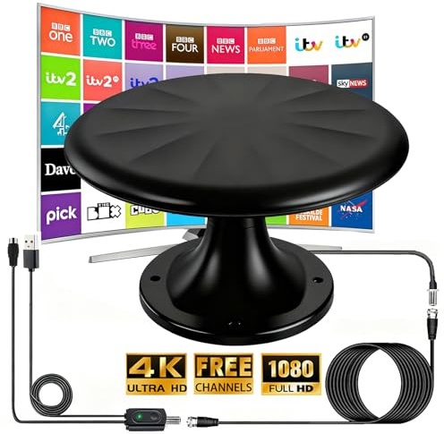 Omni Directional TV Aerial Outdoor, Freeview Outdoor TV Aerial, 35FT Cables