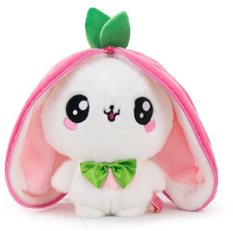 BARRADO - Peluche Conejo Kawaii Reversible - 24cm - 16002976 (Orejas Fresa)